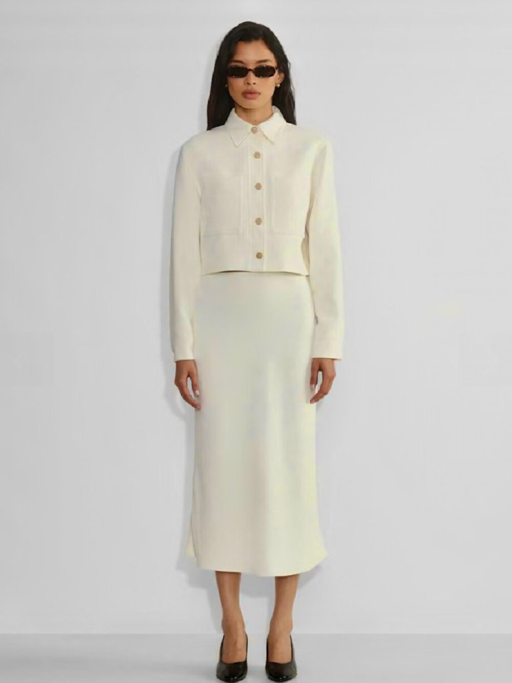NEW! Artizia Wilfred Little Cropped Jacket Button In Light Birch/Ivory XS - Picture 3 of 16
